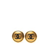 Chanel CC Gold Plated Round Clip On Earrings Secondhand
