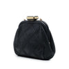 Chanel CC Quilted Lambskin Double Stitch Kiss Lock Clutch with Chain Secondhand