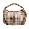 Burberry Haymarket Check Stitched Coated Canvas and Leather Dunloe Satchel Secondhand