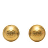 Secondhand Chanel CC Gold Plated Round Clip On Earrings