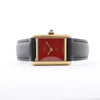 CARTIER Must Tank 3008378 925 External GP x Leather Stem-winder Burgundy Dial Watch Secondhand
