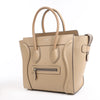 CELINE Luggage Micro Leather Handbag in Beige Secondhand