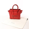 CELINE Luggage Micro Leather Handbag in Red Secondhand