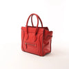 CELINE Luggage Micro Leather Handbag in Red Secondhand