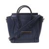 CELINE Nano Luggage Leather 2Way Handbag in Navy Blue Secondhand