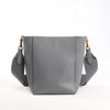 CELINE Seau Sangle Bucket Mini Leather Shoulder Bag in Gray Secondhand