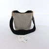 CELINE Seau Sangle Bucket Small Canvas Shoulder bag in Beige x Navy Secondhand