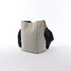 CELINE Seau Sangle Bucket Small Canvas Shoulder bag in Beige x Navy Secondhand