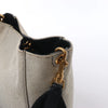 CELINE Seau Sangle Bucket Small Canvas Shoulder bag in Beige x Navy Secondhand