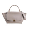 CELINE Trapeze Leather x Suede 2Way Handbag in Gray Secondhand