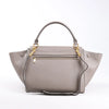 CELINE Trapeze Leather x Suede 2Way Handbag in Gray Secondhand