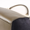 CELINE Trapeze Leather x Suede 2Way Handbag in Beige x Black, Khaki Secondhand