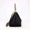 CELINE Trapeze Leather x Suede 2Way Handbag in Beige x Black, Khaki Secondhand