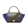 Secondhand CELINE Trapeze Leather x Suede 2Way Handbag in Brown x Navy Blue x Black