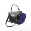Secondhand CELINE Trapeze Leather x Suede 2Way Handbag in Brown x Navy Blue x Black