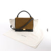 CELINE Trapeze Leather x Suede 2Way Handbag in Brown, Black, White Secondhand