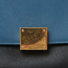 CELINE Trapeze Leather x Suede 2Way Handbag in Blue x Black Secondhand