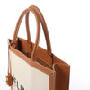 Celine Vertical Cabas Large Canvas x Leather Handbag in Beige Secondhand