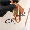 Celine Vertical Cabas Large Canvas x Leather Handbag in Beige Secondhand