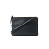 Celine Trio Large Leather Crossbody bag in Navy Blue Secondhand