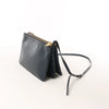 Celine Trio Large Leather Crossbody bag in Navy Blue Secondhand