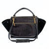 Céline Trapèze bag in black patent leather and suede