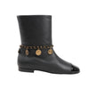 Chanel Coco Mark Camelia 17A Leather Ankle Boots in Black G32929, Size 36 EU Secondhand