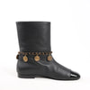 Chanel Coco Mark Camelia 17A Leather Ankle Boots in Black G32929, Size 36 EU Secondhand