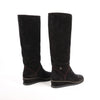 Chanel Coco Mark Chain 15B Suede Long Boots in Black G31295, Size 36 EU Secondhand