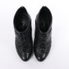 Chanel Coco Mark Camelia Leather Booties in Black G28629, Size 37.5 EU Secondhand