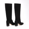 Chanel Coco Mark 16B Suede Long Boots in Black G32122, Size 39 EU Secondhand