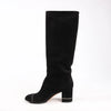 Chanel Coco Mark 16B Suede Long Boots in Black G32122, Size 39 EU Secondhand