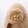 Chanel Coco Mark Camelia Leather Ballet Flats in Beige G32912, Size 39.5 EU Secondhand