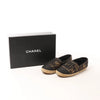 Chanel Metallic Tweed Grosgrain CC Espadrilles in Black x Gold G29762, Size 37 EU Secondhand
