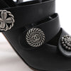 Chanel Coco Mark Lion Clover Buttons Leather Pumps in Black, Size 38 EU Secondhand