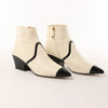 Chanel Coco Mark Leather & Patent Ankle Boots in Ivory x Black G38847, Size 37C EU Secondhand