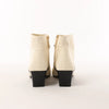 Chanel Coco Mark Leather & Patent Ankle Boots in Ivory x Black G38847, Size 37C EU Secondhand