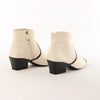 Chanel Coco Mark Leather & Patent Ankle Boots in Ivory x Black G38847, Size 37C EU Secondhand