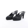 Chanel Coco Mark Leather x Glitter Heels in Black G37586, Size EU 37 C Secondhand