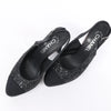 Secondhand Chanel Coco Mark Leather x Glitter Heels in Black G37586, Size EU 37 C