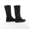 Chanel Coco Mark Matelasse Suede 2WAY Fur Mouton Boots in Black IG26557, Size 38 EU Secondhand