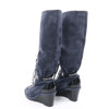 Chanel Suede x Patent Long Boots in Black x Navy G27002, Size 37 EU Secondhand