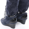 Chanel Suede x Patent Long Boots in Black x Navy G27002, Size 37 EU Secondhand