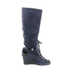 Chanel Suede x Patent Long Boots in Black x Navy G27002, Size 37 EU Secondhand