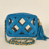 Chanel Camera shoulder bag in light blue leather and PVC