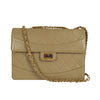 Chanel Timeless Classica turn lock bag in beige leather