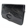 Chanel Clutch handbag in matelassé black leather