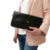 Chanel Clutch handbag in matelassé black leather