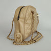 Chanel shoulder bag in beige matelassé leather from the 80s