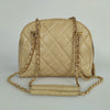 Chanel shoulder bag in beige matelassé leather from the 80s